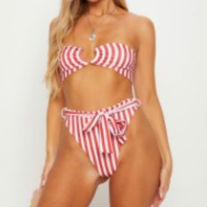 Pretty Little Thing bandeau high waisted bikini
